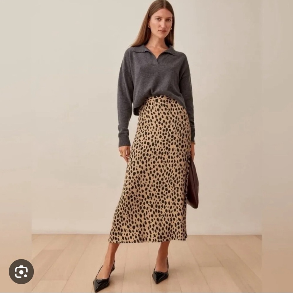 NEW Reformation Bea Skirt in Leopard | Brown/Tan - size 2
